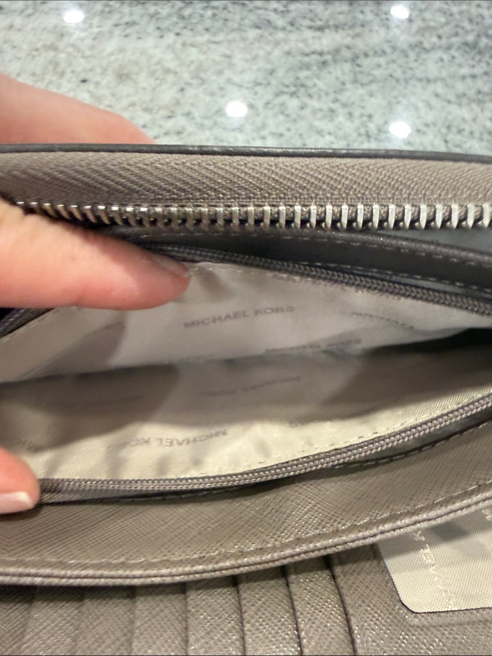 Michael Kors Brown Zip-Around Saffiano Wallet - Picture 13 of 14